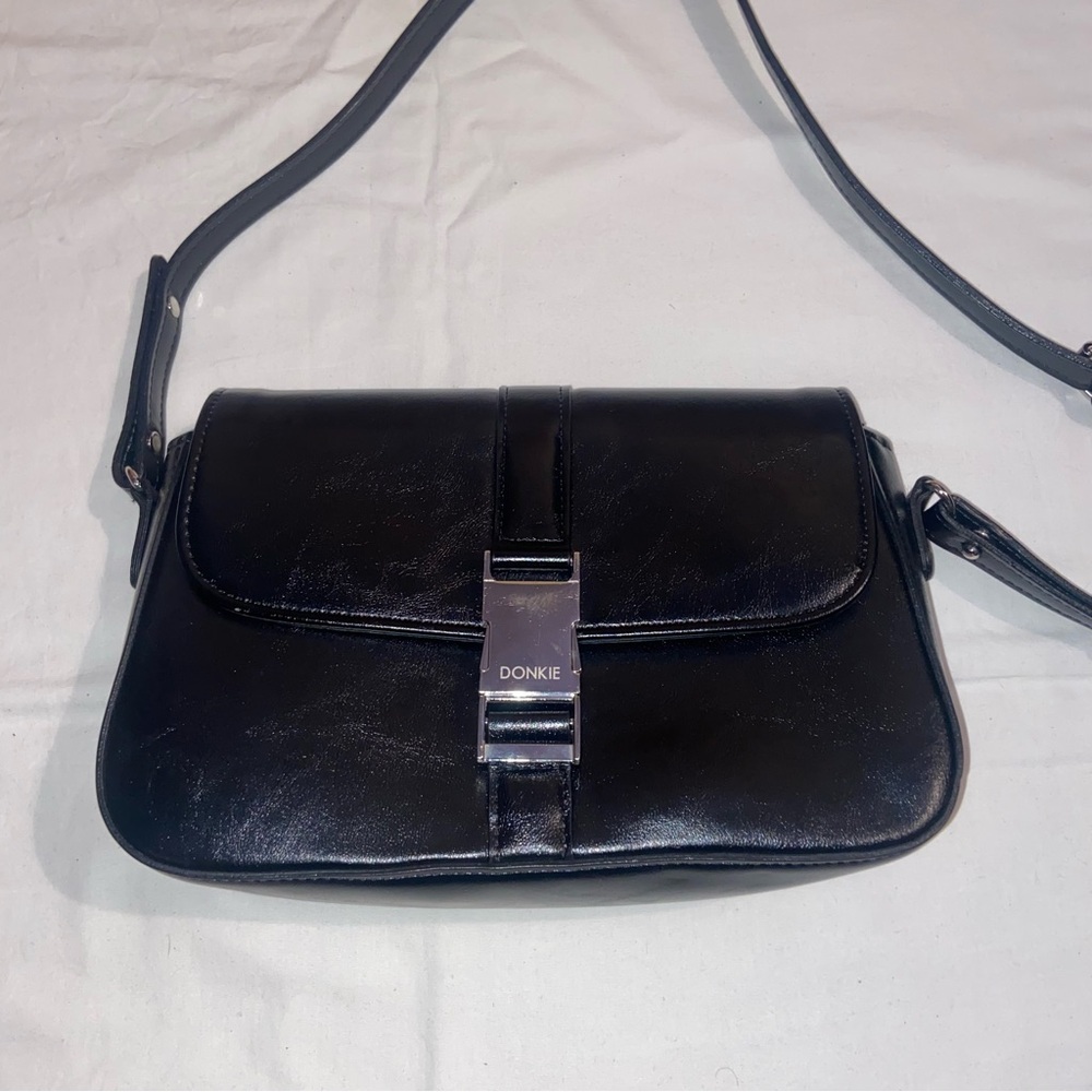 Black Leather Crossbody Bag